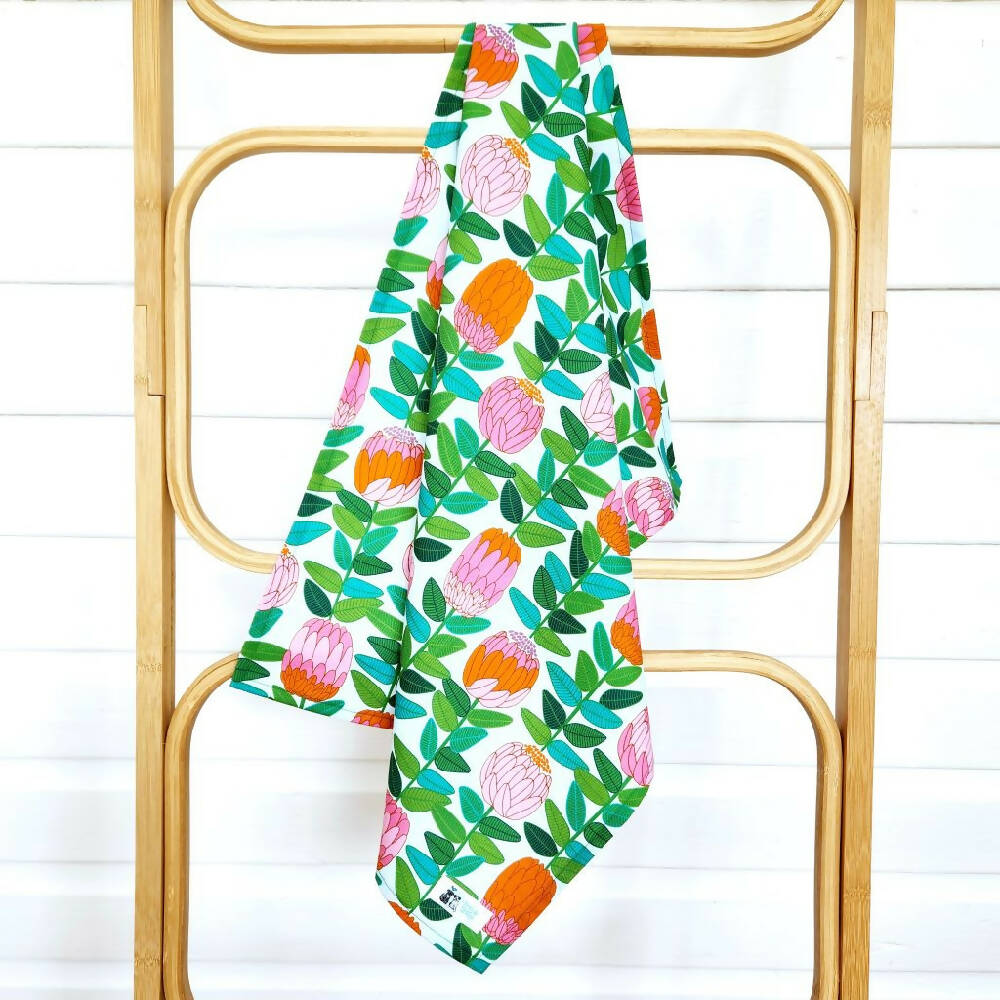 Cotton Tea Towel - Bold Australian Floral Print