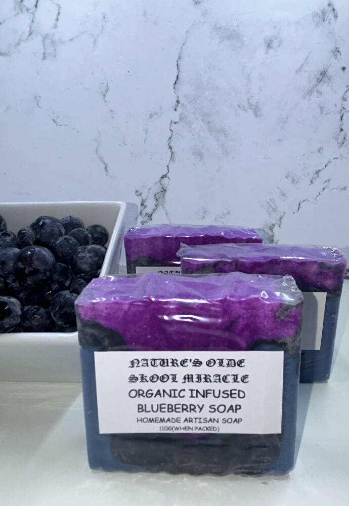 Organic infused blueberry soap