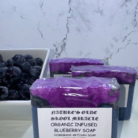 Organic infused blueberry soap