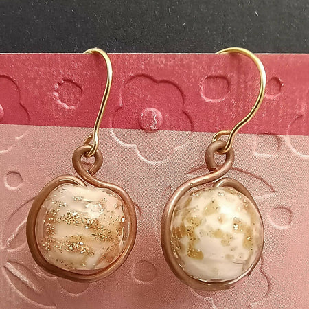 'Gold Sand' Copper Wire-Wrap Earrings