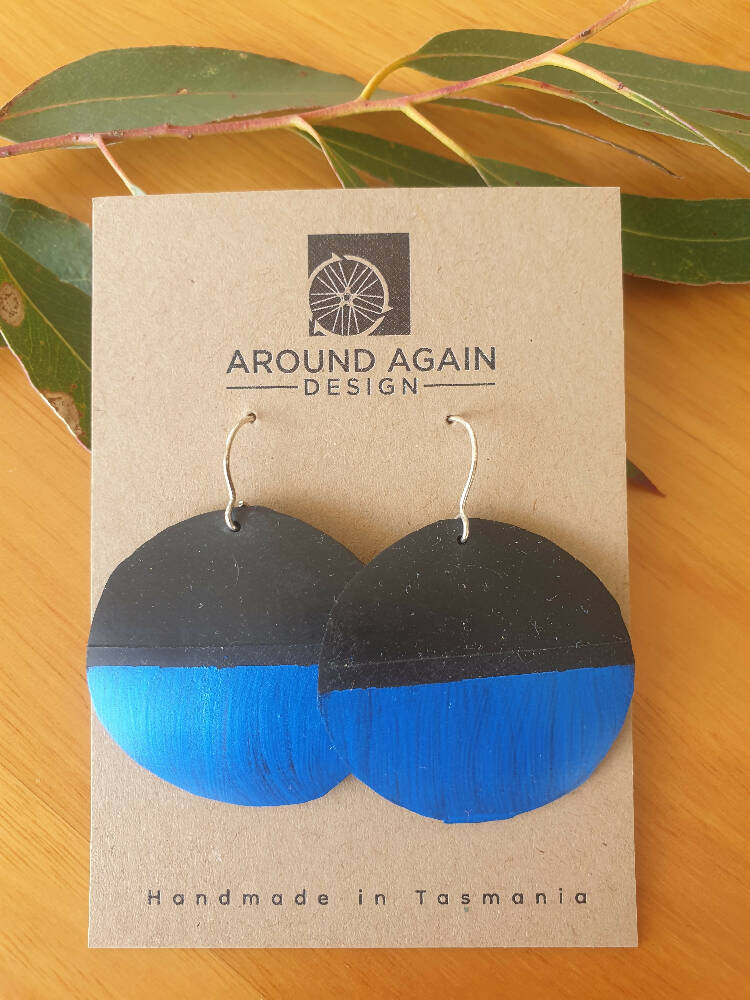 Recycled bike tube - Circle earrings