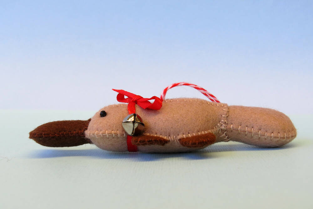 Christmas Ornament - Platypus - Wool Felt Decoration