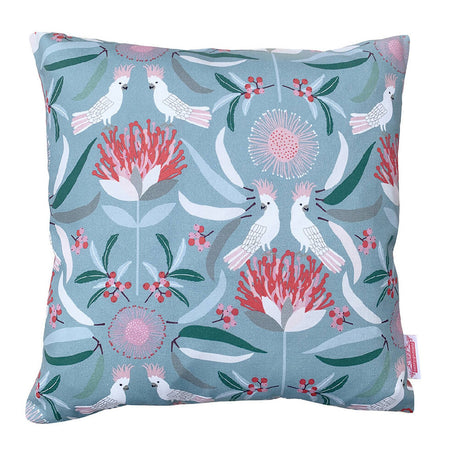 Handmade Australian Cockatoos and Flora - Cushion Cover