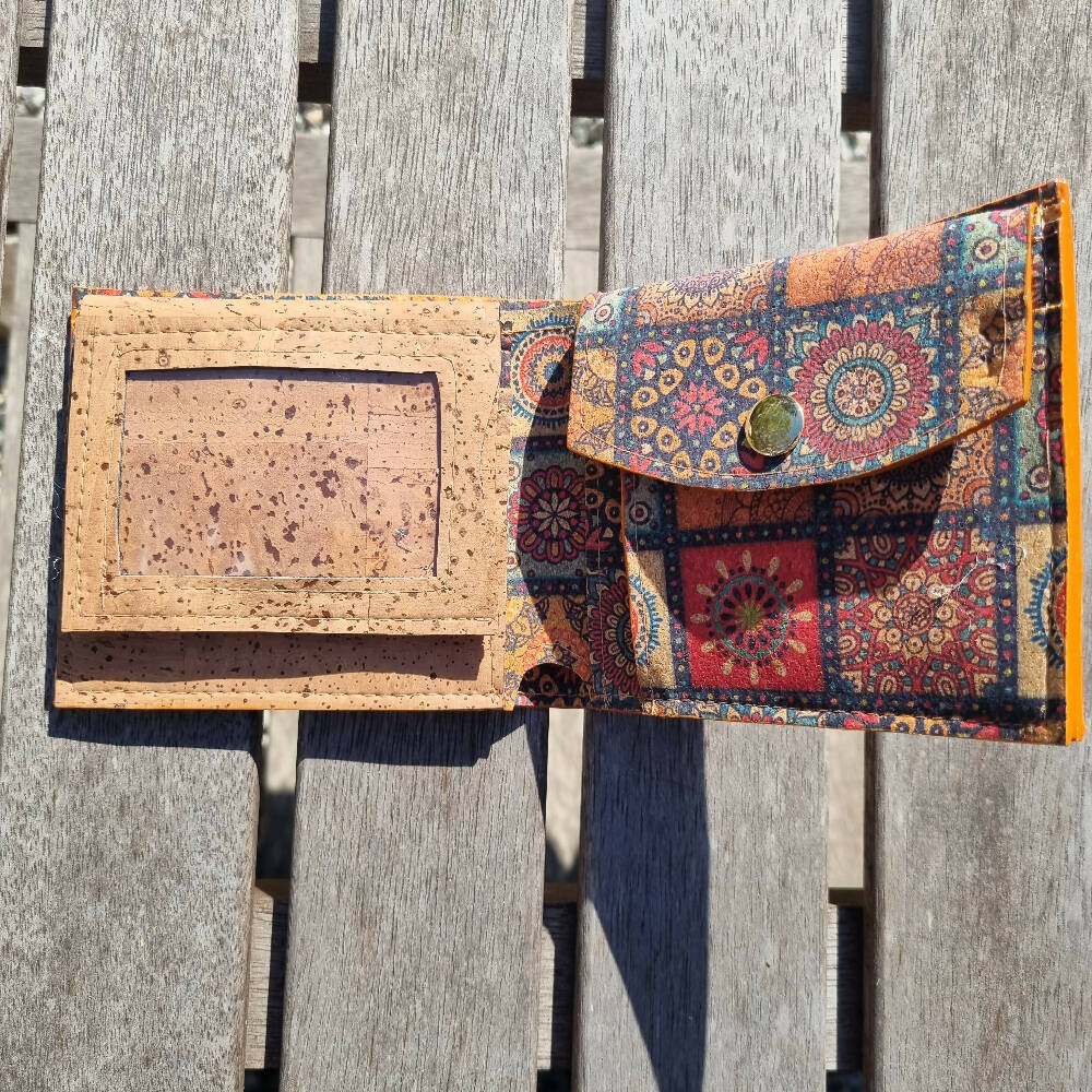 Men's Patterned Wallet with Coin Pocket- Workman's Wallet