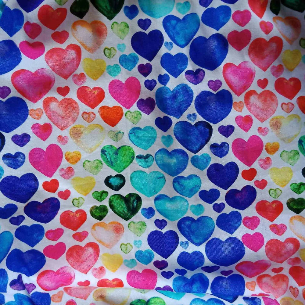 Rainbow hearts romper