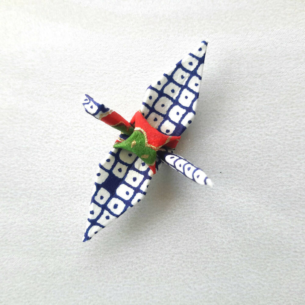 Blue Koi crane 1- marion nelson art