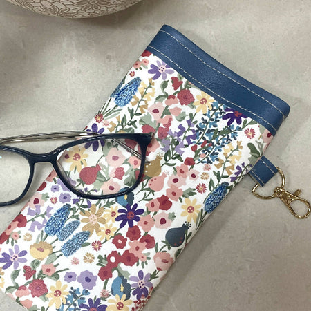 Glasses Case / Pouch featuring exclusive Cottage Flowers Floral Print #3