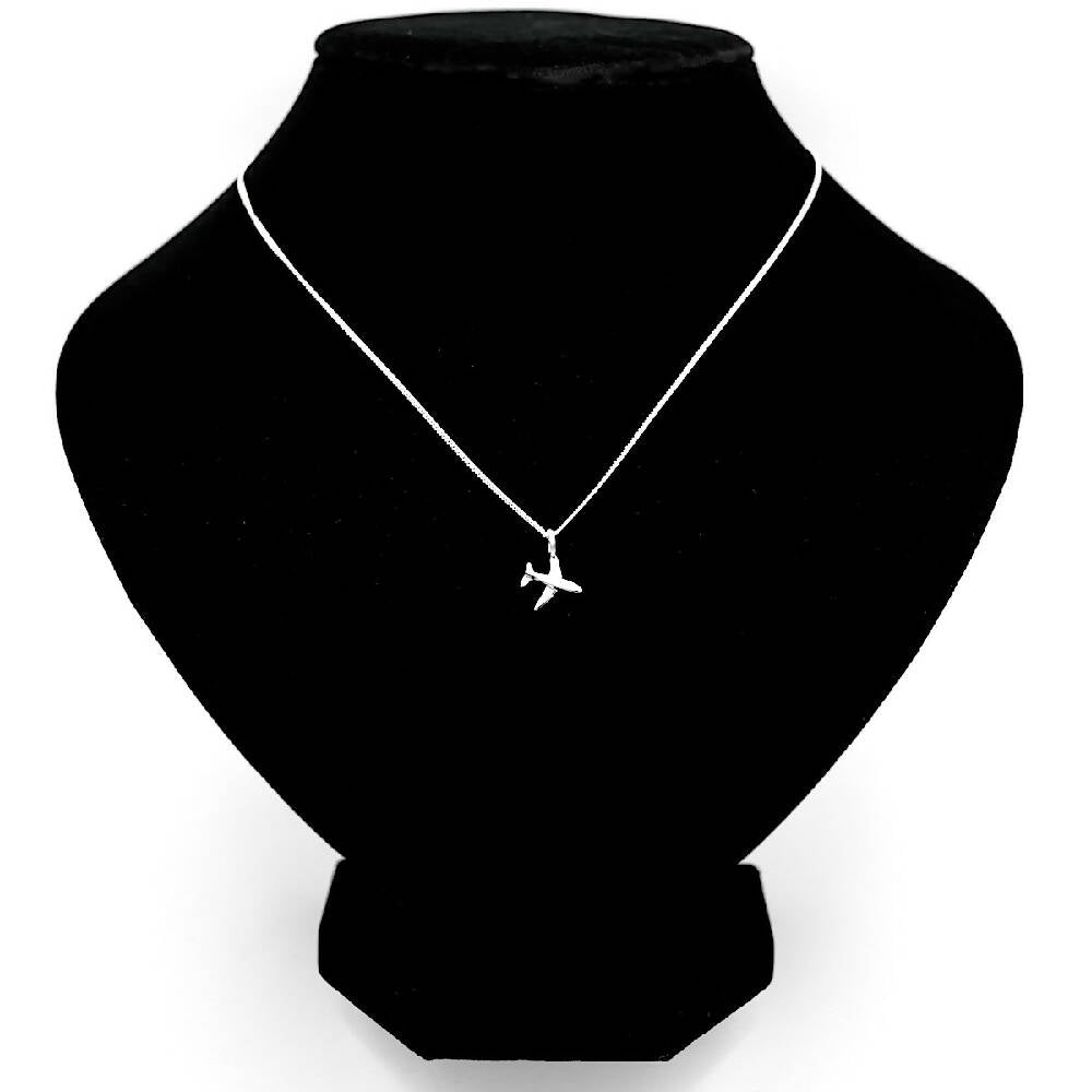 Tiny Plane - Handmade Sterling Silver Aeroplane Pendant with Chain