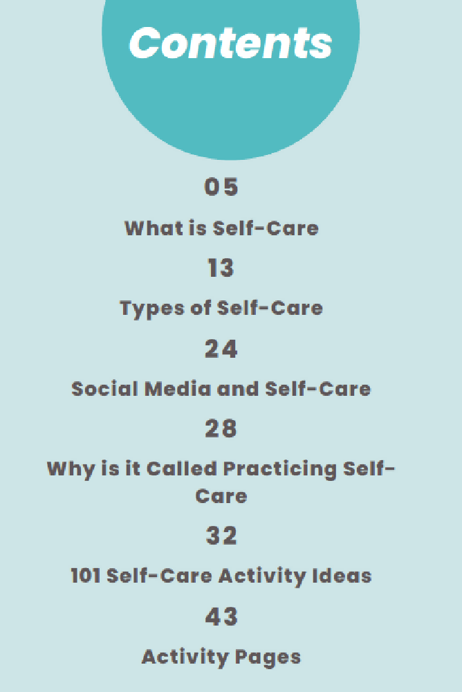 Self-Care Explained and 101 Activity Ideas (E-book)