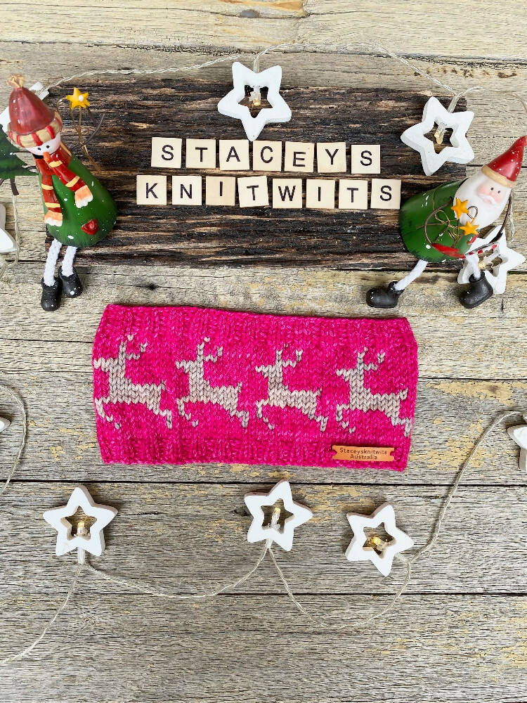 DOWNLOAD - Knitting Pattern - Christmas Headband, Reindeer Headband Pattern