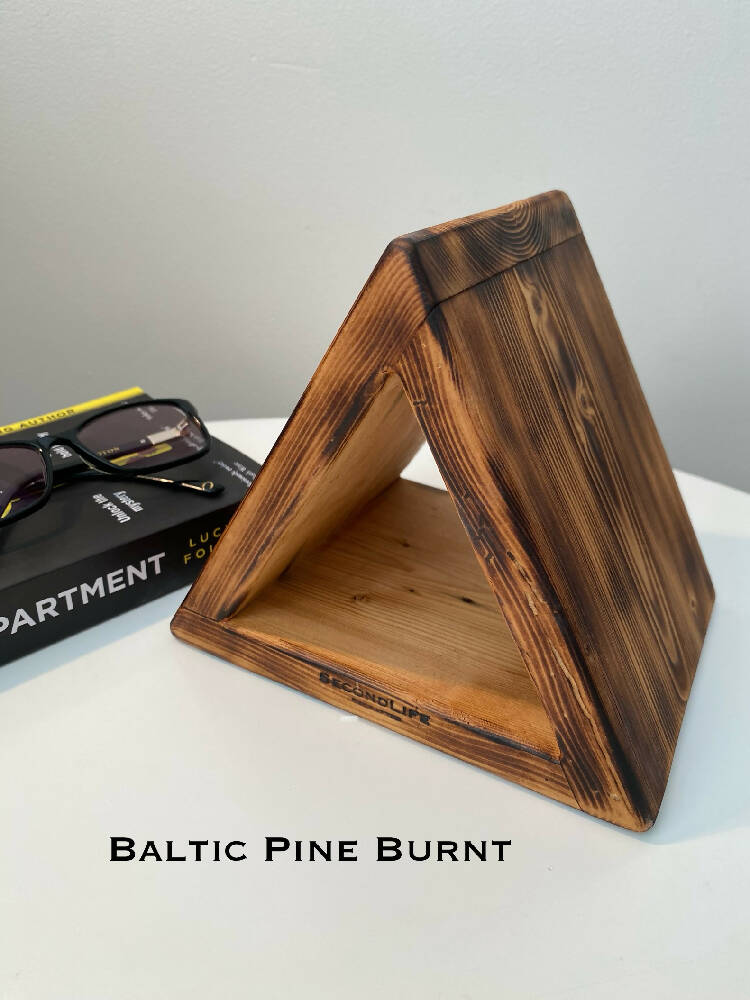 Triangle Book Stand | Timber Book & Glasses Stand