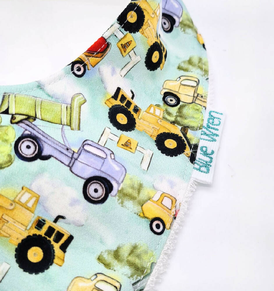 Baby Bib Trucks Cotton Fabric