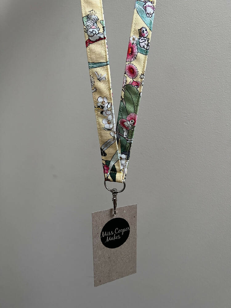 Fabric Lanyard - with quick-release safety clasp - Gum Nut Babies