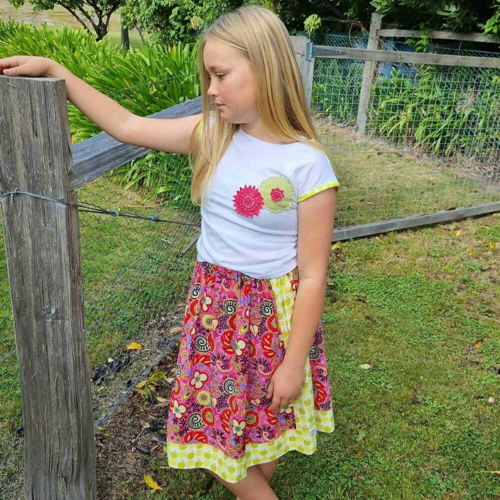 Girls Retro Print Skirt | Size 10