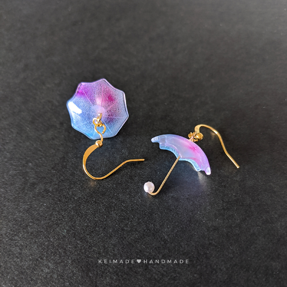 Umbrella Dangle Earrings - Cute Rainy Day Brolly Jewellery