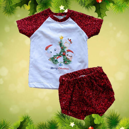 Xmas, Baby Girl Tee and Bummies, Size 000, 00