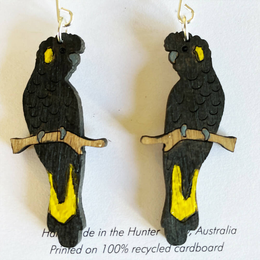 Madeit_handmade_yellow_tailed_black_cockatoo_earrings_2