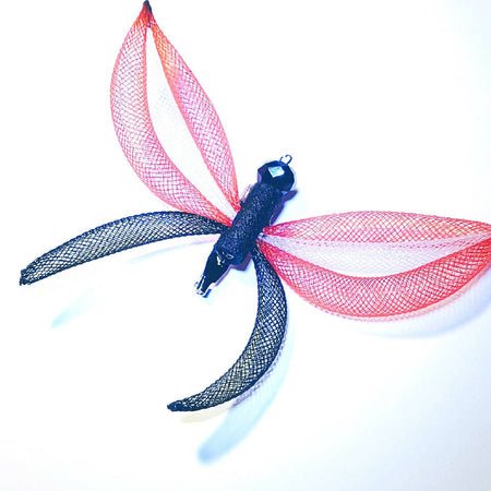Brooch shawl hat pin. Butterfly. Nylon mesh with neoprene.
