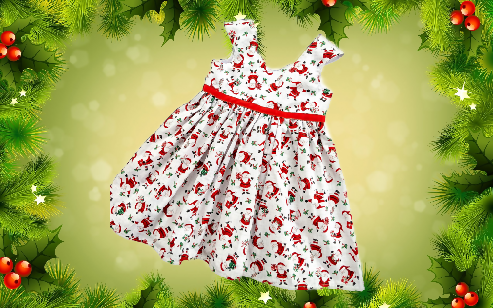 Christmas Dress, Santa, Size 4