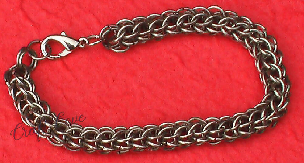 Bracelet Silver Chainmail in Persian weave