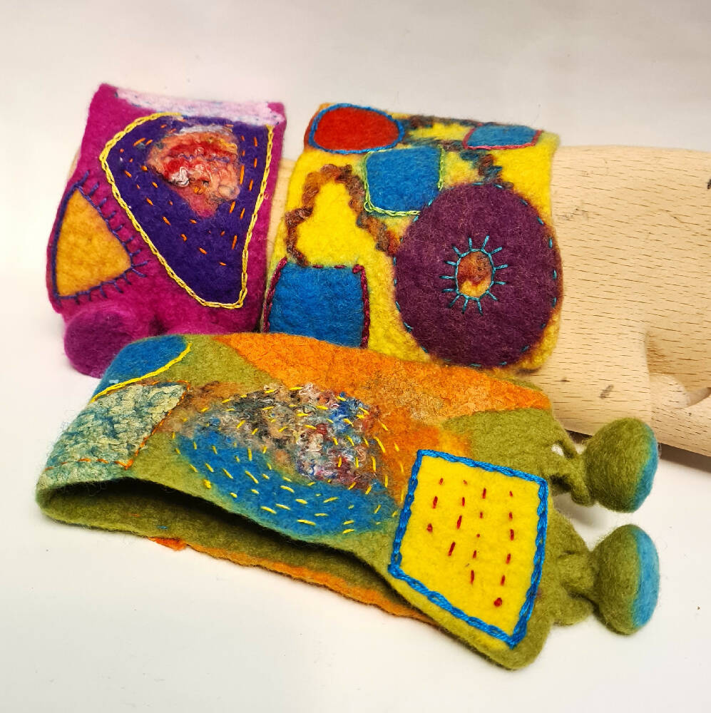 Hand Felted Merino Wool Cuff