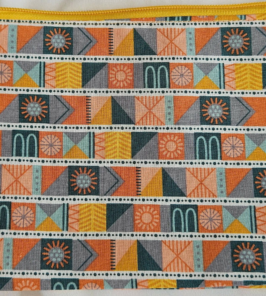 Handmade Symbols Coloured Double Zippered Pencil Case