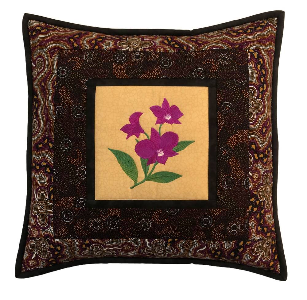 handmade Australian native quilted - cooktown orchid