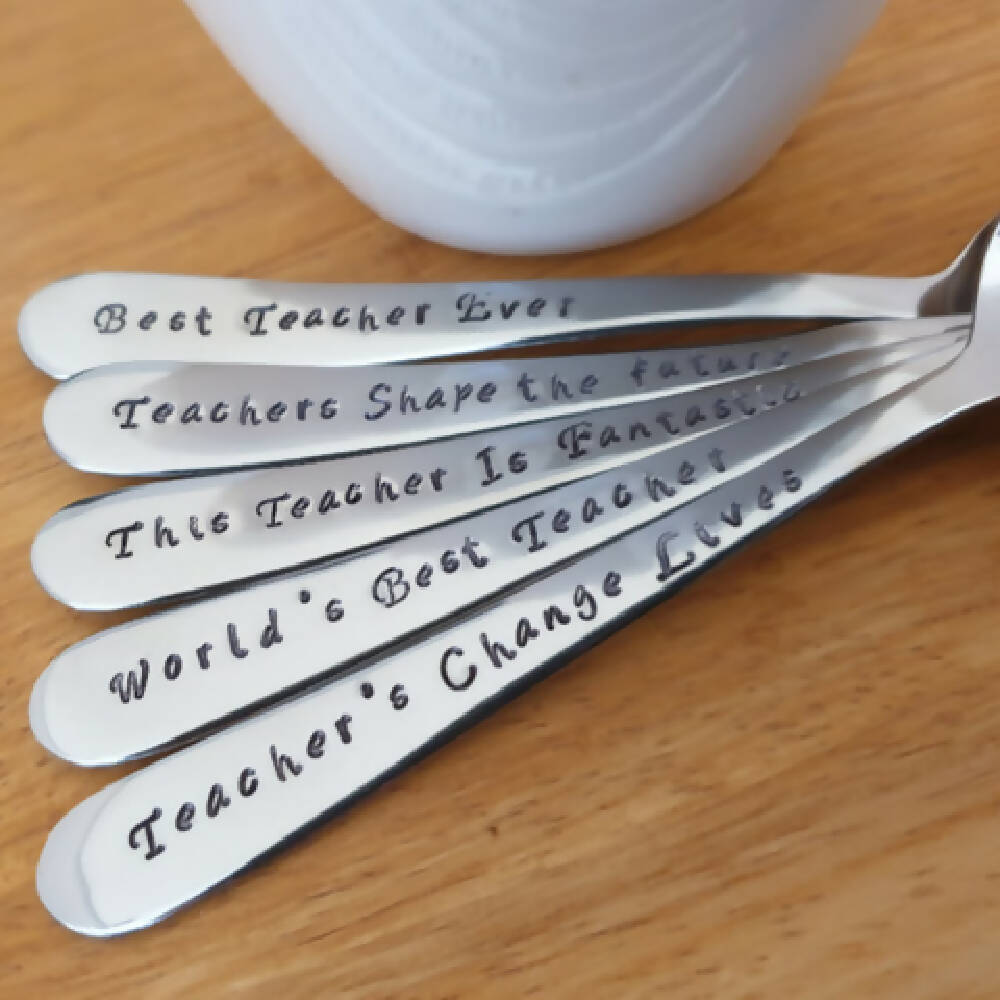 5 X Custom Teacher Spoons ,Teacher Gift Thank you,