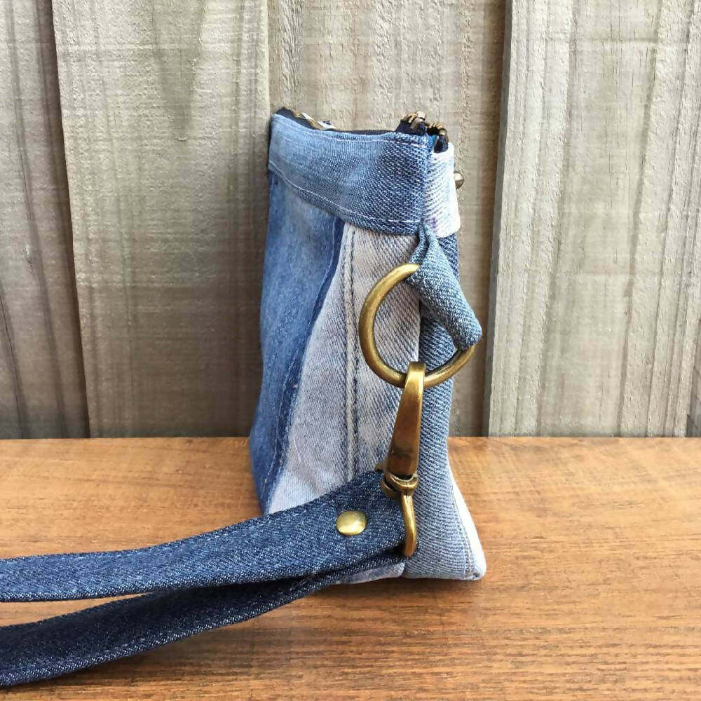 Upcycled Denim Front Pocket Pouch