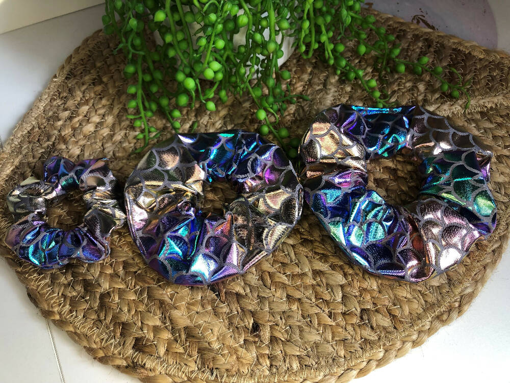 Mermaid Scrunchies for Girls and Mums, Sparkly, Colorful Dance Knit Hair