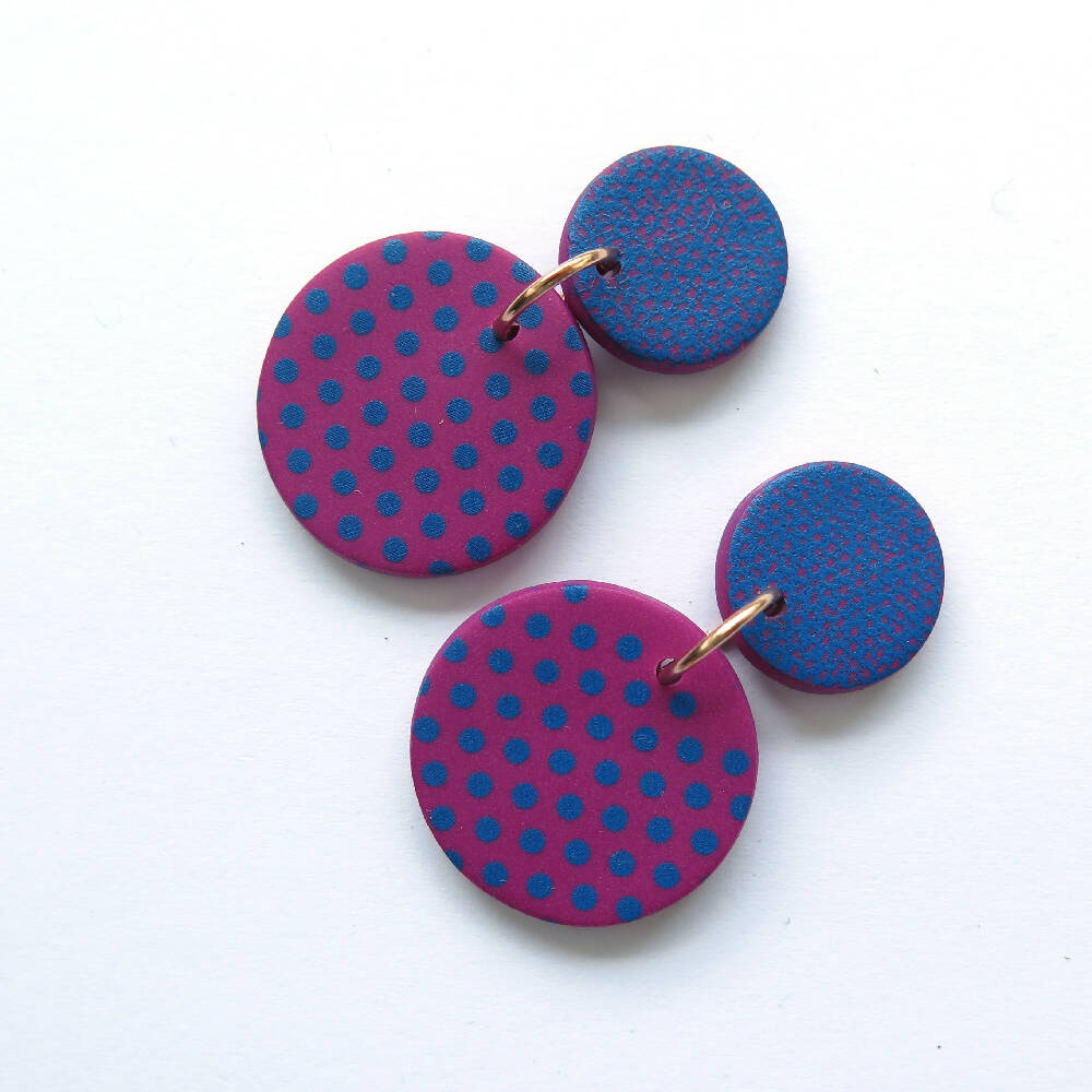 Pink Dot Round and round Drop earrings