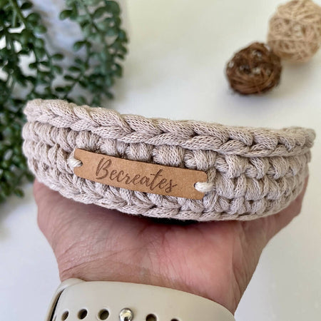 Crochet handmade basket - Beige Mini