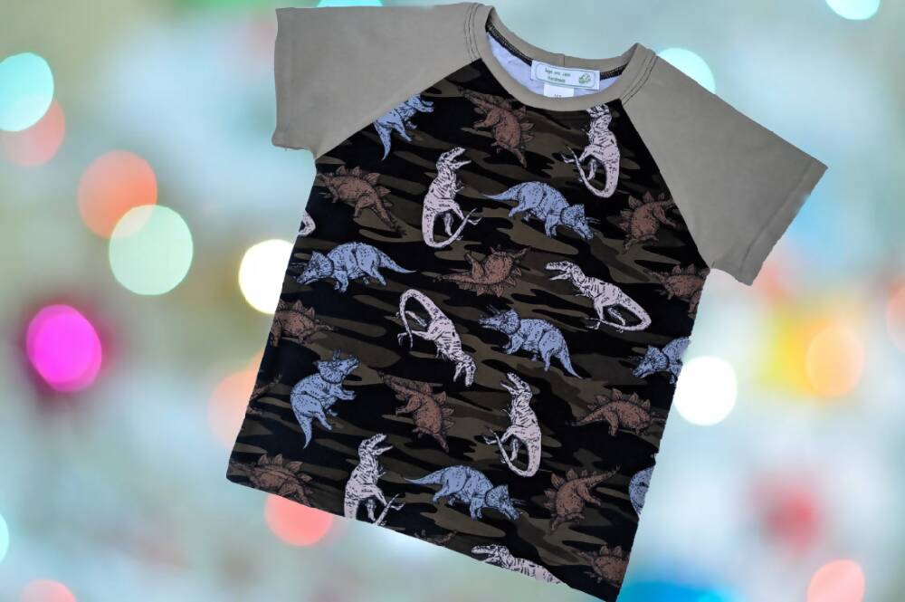 Boys T-Shirt, Dinosaur Camouflage