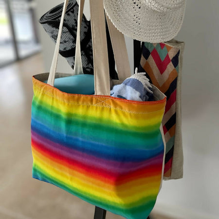 Tote Bag Rainbow Market Shopping Yoga Beach Gift