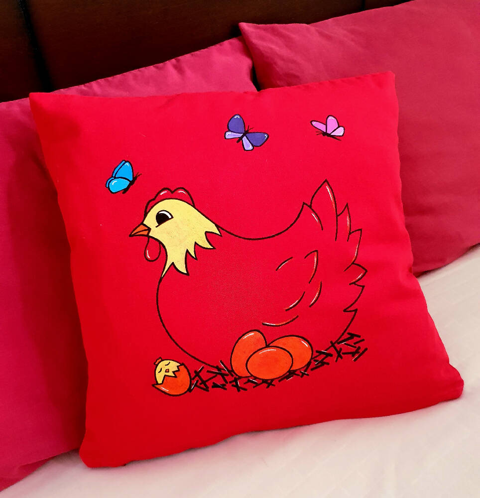 Red Hen cushion cover