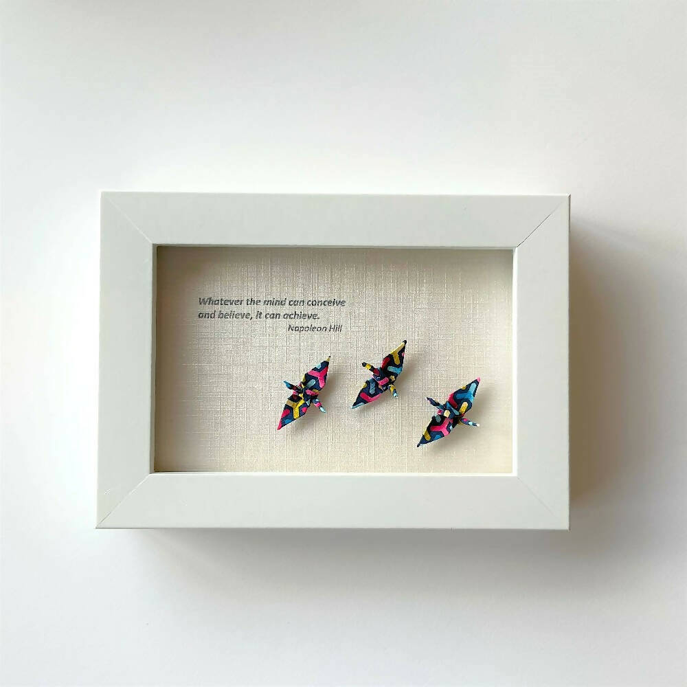 Marion Nelson - whatever the mind can conceive and believe - quote and cranes gift