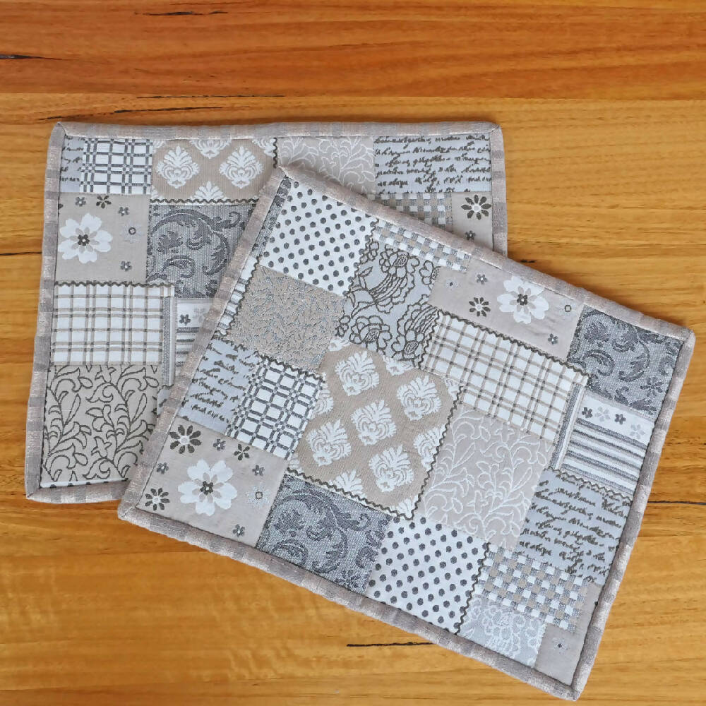 Set of four placemats for modern homes, reversible. Free post