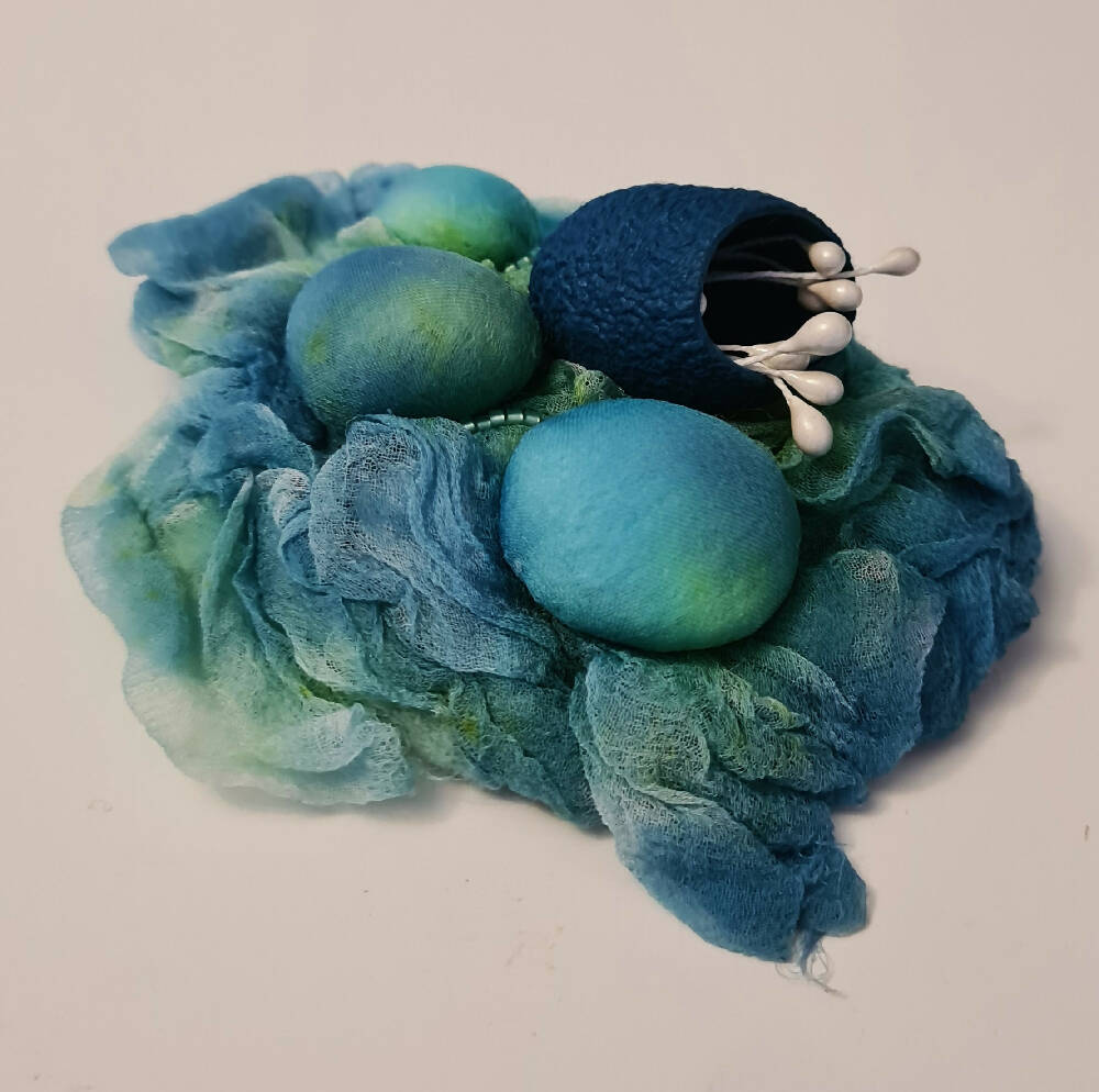 Silk and Hand Felted Brooches