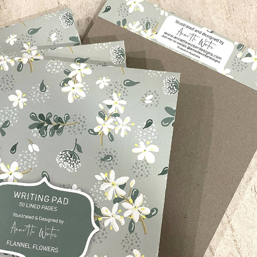 Writing Pad with Cover - Jasmine Flowers Notepad