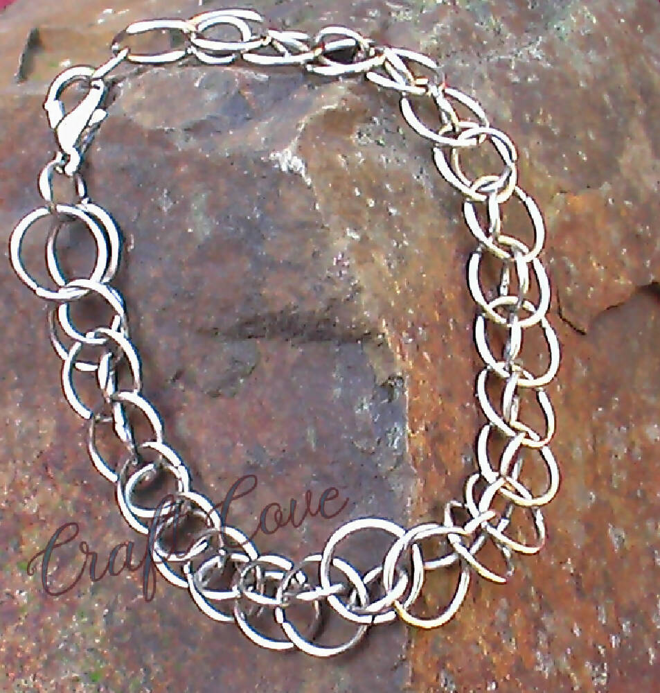 Bracelet made with chainmail technique Dragontail