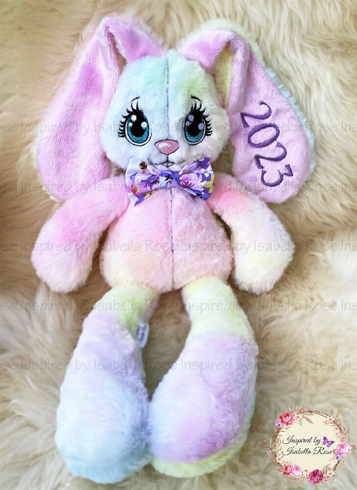 Soft fluffy Bunny, Embroidered Name, 1st Easter, Made to order