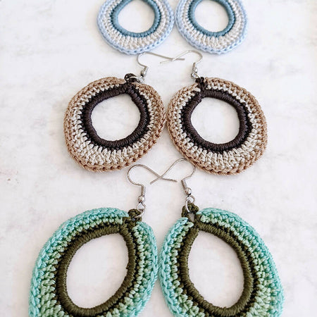 Oval Crochet Earrings 3 Colour Ways