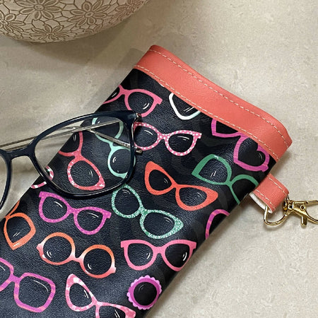 Glasses Case / Pouch featuring exclusive colourful sunglasses pattern print #11