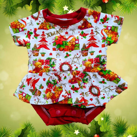 Xmas, Baby Girl Peplum, Teddy, Size 000, 00, 0