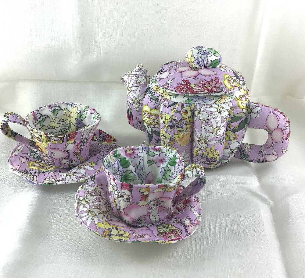 My First Teaset Mauve Gumnut Babies