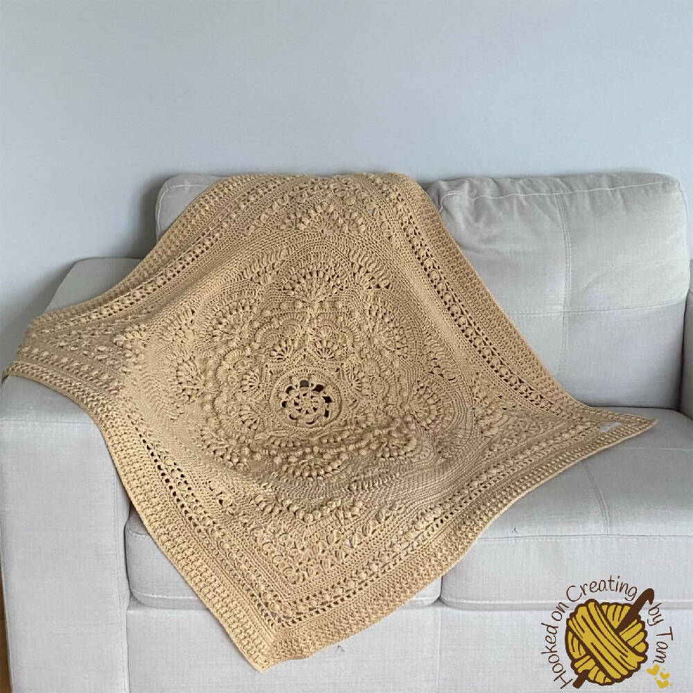 Stone ‘Baby Arcadia’ Heirloom Handmade Baby Blanket 100% Acrylic