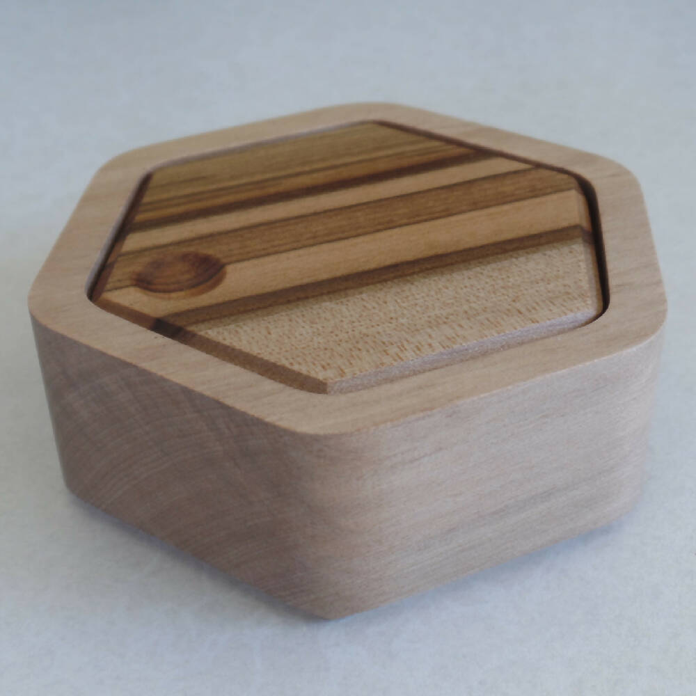 Hexagonal Box- Solid Australian Timber- Tasmanian Sassafras