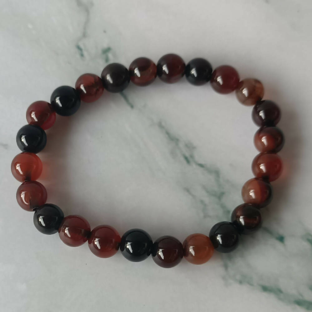 Sardonyx Gemstone Stretchy Bracelet 8mm