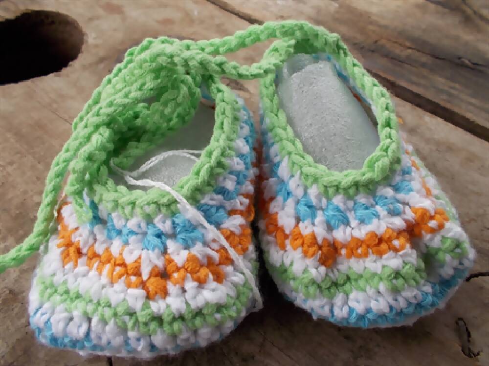 crochet baby shoes "dancing feet" 100% cotton On Sale!!!
