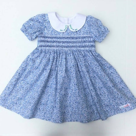 Smocked Margaret Dress with Hand Embroidered Collar